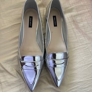Metallic Silver Flats